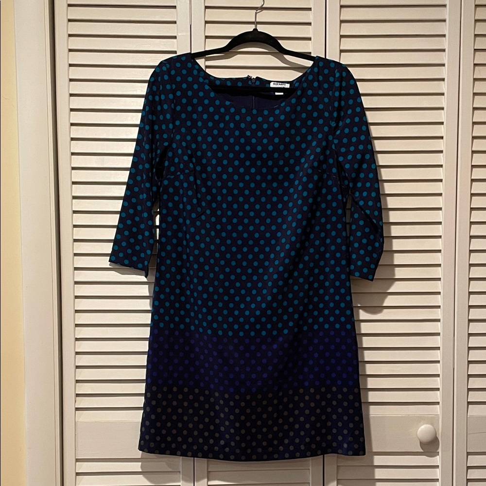 Old Navy Blue and Teal Polka Dot Dress
